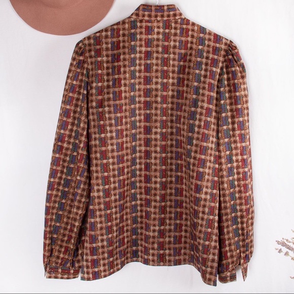 The Ascot Collection by Lady Arrow Vintage Checkered Button Down - Picture 2 of 8